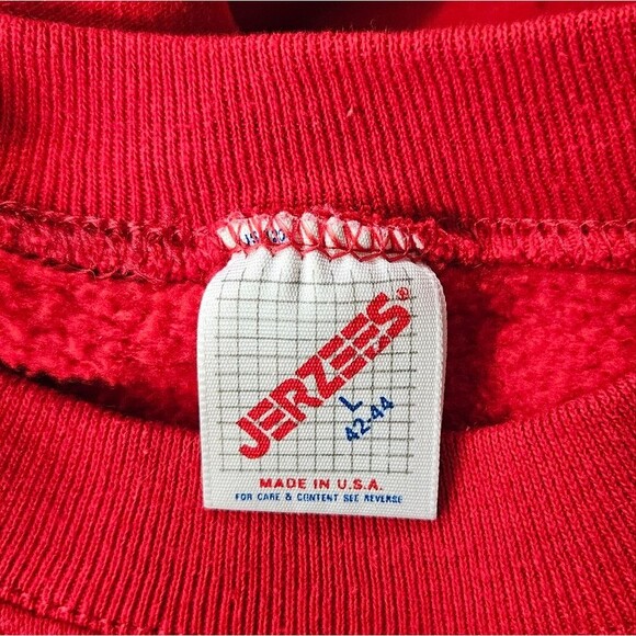 Jerzees Vintage Joy To The World Carolers Glitter Grandma Christmas Sweater - Picture 4 of 4